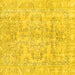 Square Machine Washable Abstract Yellow Modern Rug, wshabs2113yw