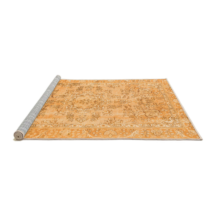 Sideview of Machine Washable Abstract Orange Modern Area Rugs, wshabs2113org
