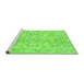 Sideview of Machine Washable Abstract Green Modern Area Rugs, wshabs2113grn