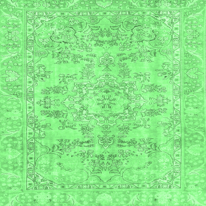 Square Abstract Emerald Green Modern Rug, abs2113emgrn