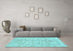 Machine Washable Abstract Light Blue Modern Rug in a Living Room, wshabs2113lblu