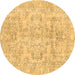 Round Abstract Brown Modern Rug, abs2113brn