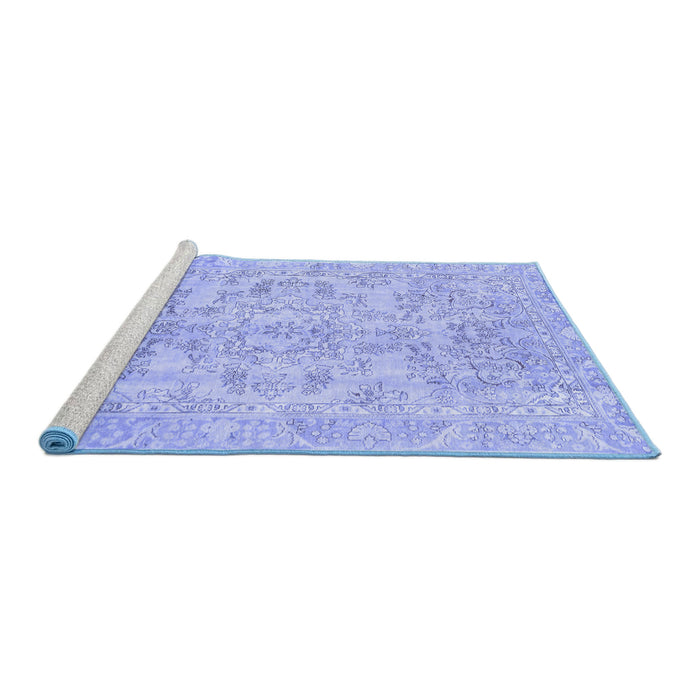 Sideview of Machine Washable Abstract Blue Modern Rug, wshabs2113blu