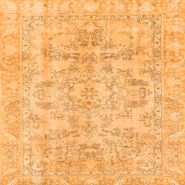 Square Machine Washable Abstract Orange Modern Area Rugs, wshabs2113org