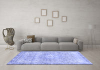 Machine Washable Abstract Blue Modern Rug, wshabs2114blu