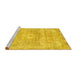 Sideview of Machine Washable Abstract Yellow Modern Rug, wshabs2114yw