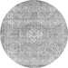 Round Abstract Gray Modern Rug, abs2114gry