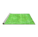 Sideview of Machine Washable Abstract Green Modern Area Rugs, wshabs2114grn