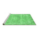 Sideview of Machine Washable Abstract Emerald Green Modern Area Rugs, wshabs2114emgrn