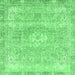 Square Abstract Emerald Green Modern Rug, abs2114emgrn