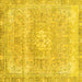 Square Machine Washable Abstract Yellow Modern Rug, wshabs2114yw