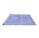 Sideview of Machine Washable Abstract Blue Modern Rug, wshabs2114blu