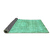 Sideview of Abstract Turquoise Modern Rug, abs2114turq