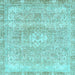 Square Abstract Light Blue Modern Rug, abs2114lblu