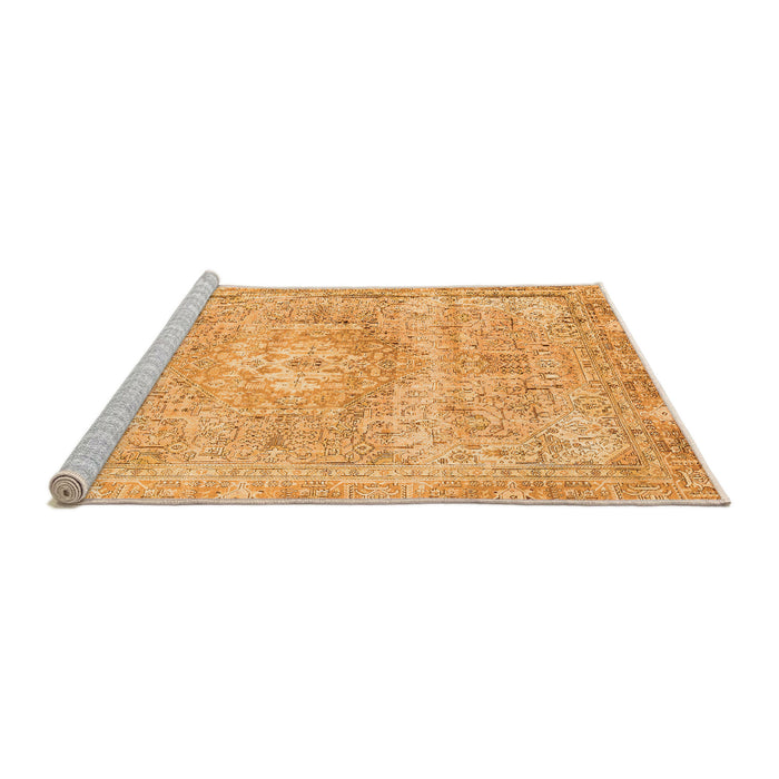Sideview of Machine Washable Abstract Orange Modern Area Rugs, wshabs2114org