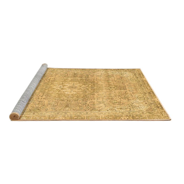 Sideview of Machine Washable Abstract Brown Modern Rug, wshabs2114brn