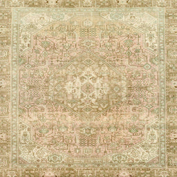 Square Abstract Brown Gold Modern Rug, abs2114