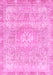 Machine Washable Abstract Pink Modern Rug, wshabs2114pnk