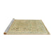 Sideview of Machine Washable Abstract Brass Green Rug, wshabs2115