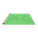 Sideview of Machine Washable Abstract Emerald Green Modern Area Rugs, wshabs2115emgrn