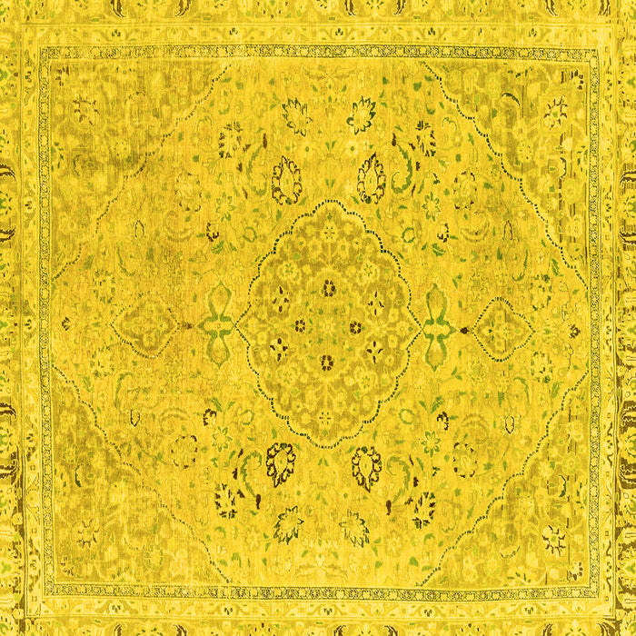 Square Machine Washable Abstract Yellow Modern Rug, wshabs2115yw