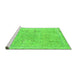 Sideview of Machine Washable Abstract Green Modern Area Rugs, wshabs2115grn