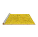 Sideview of Machine Washable Abstract Yellow Modern Rug, wshabs2115yw