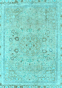 Abstract Light Blue Modern Rug, abs2115lblu