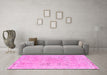 Machine Washable Abstract Pink Modern Rug in a Living Room, wshabs2115pnk