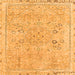 Square Machine Washable Abstract Orange Modern Area Rugs, wshabs2115org