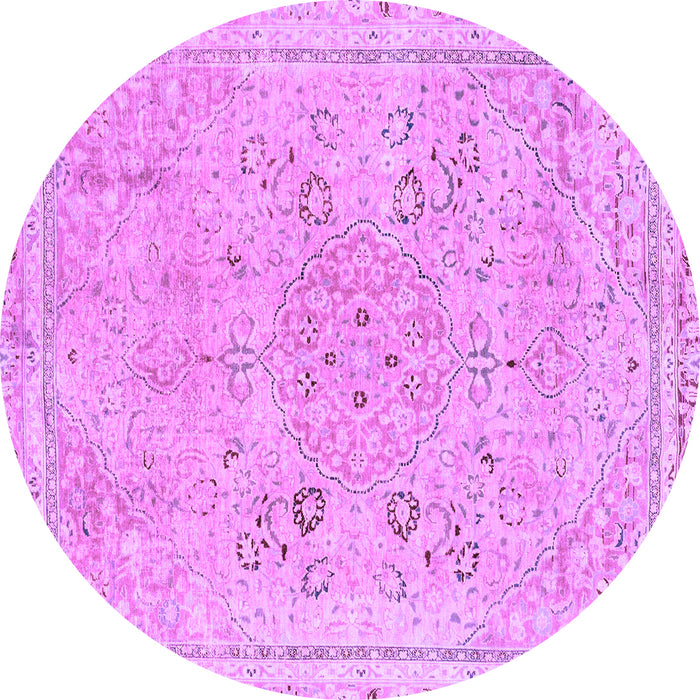 Round Abstract Purple Modern Rug, abs2115pur