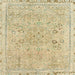 Square Abstract Copper Green Modern Rug, abs2115