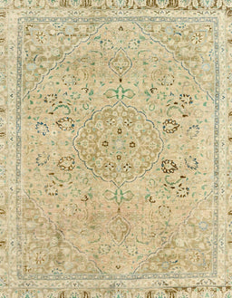 Machine Washable Abstract Brass Green Rug, wshabs2115