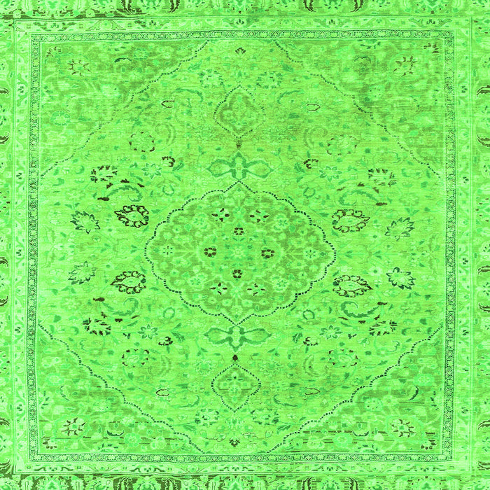 Square Abstract Green Modern Rug, abs2115grn