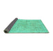 Sideview of Abstract Turquoise Modern Rug, abs2115turq