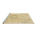 Sideview of Machine Washable Abstract Brown Gold Rug, wshabs2116