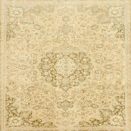 Square Abstract Brown Gold Modern Rug, abs2116