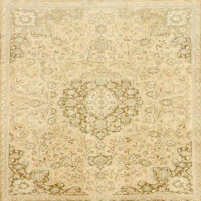 Square Abstract Brown Gold Modern Rug, abs2116