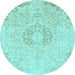 Round Machine Washable Abstract Light Blue Modern Rug, wshabs2116lblu