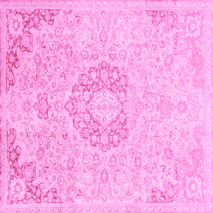 Square Abstract Pink Modern Rug, abs2116pnk