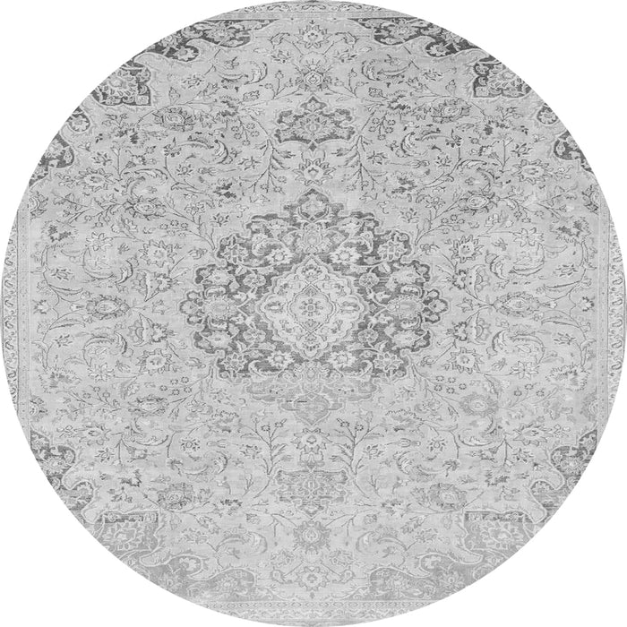 Round Abstract Gray Modern Rug, abs2116gry