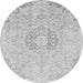 Round Abstract Gray Modern Rug, abs2116gry