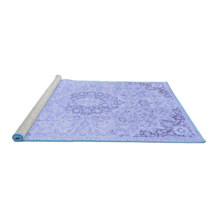 Sideview of Machine Washable Abstract Blue Modern Rug, wshabs2116blu