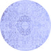 Round Abstract Blue Modern Rug, abs2116blu