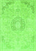 Machine Washable Abstract Green Modern Area Rugs, wshabs2116grn