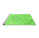 Sideview of Machine Washable Abstract Green Modern Area Rugs, wshabs2116grn