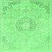 Square Abstract Emerald Green Modern Rug, abs2116emgrn