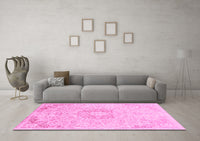 Machine Washable Abstract Pink Modern Rug, wshabs2116pnk