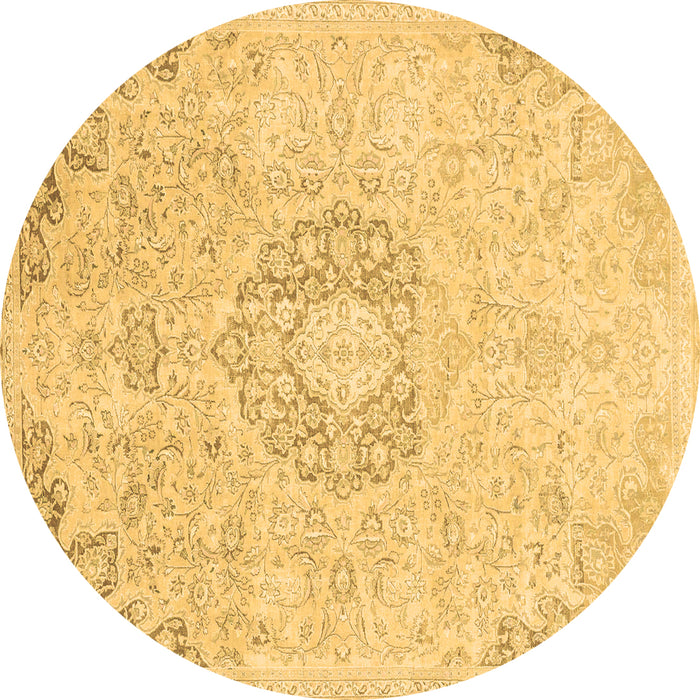 Round Abstract Brown Modern Rug, abs2116brn