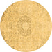 Round Abstract Brown Modern Rug, abs2116brn